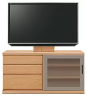 テレビボード（ローボード）、テレビボード（壁掛けパネルセット）(幅130cm/ブラックチェリー)