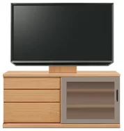 テレビボード（ローボード）、テレビボード（壁掛けパネルセット）(幅140cm・ブラックチェリー)