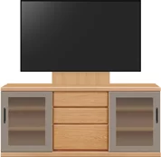 テレビボード（ローボード）、テレビボード（壁掛けパネルセット）(幅150cm・ブラックチェリー)