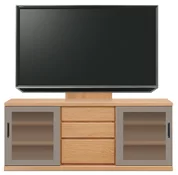 テレビボード（ローボード）、テレビボード（壁掛けパネルセット）(幅160cm・ブラックチェリー)