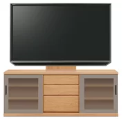 テレビボード（ローボード）、テレビボード（壁掛けパネルセット）(幅170cm・ブラックチェリー)