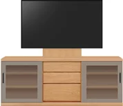 テレビボード（ローボード）、テレビボード（壁掛けパネルセット）(幅170cm/ブラックチェリー)