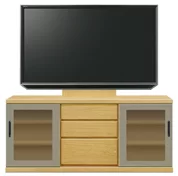 テレビボード（ローボード）、テレビボード（壁掛けパネルセット）(幅150cm/タモ)