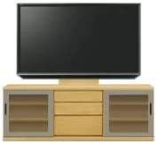 テレビボード（ローボード）、テレビボード（壁掛けパネルセット）(幅180cm/タモ)