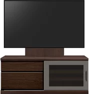 テレビボード（ローボード）、テレビボード（壁掛けパネルセット）(幅120cm・オークダーク)