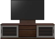 テレビボード（ローボード）、テレビボード（壁掛けパネルセット）(幅180cm・オークダーク)