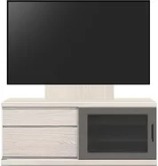 テレビボード（ローボード）、テレビボード（壁掛けパネルセット）(幅120cm・オークホワイト)