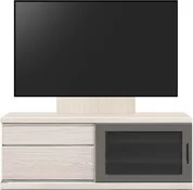 テレビボード（ローボード）、テレビボード（壁掛けパネルセット）(幅130cm・オークホワイト)