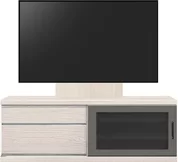 テレビボード（ローボード）、テレビボード（壁掛けパネルセット）(幅140cm・オークホワイト)