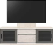 テレビボード（ローボード）、テレビボード（壁掛けパネルセット）(幅150cm・オークホワイト)