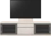 テレビボード（ローボード）、テレビボード（壁掛けパネルセット）(幅180cm・オークホワイト)