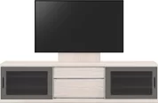 テレビボード（ローボード）、テレビボード（壁掛けパネルセット）(幅200cm・オークホワイト)