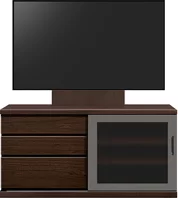 テレビボード（ローボード）、テレビボード（壁掛けパネルセット）(幅130cm・オークダーク)