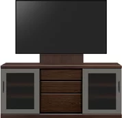 テレビボード（ローボード）、テレビボード（壁掛けパネルセット）(幅150cm・オークダーク)