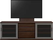 テレビボード（ローボード）、テレビボード（壁掛けパネルセット）(幅190cm・オークダーク)