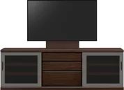 テレビボード（ローボード）、テレビボード（壁掛けパネルセット）(幅200cm・オークダーク)