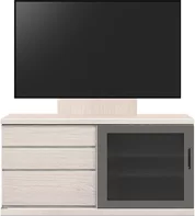 テレビボード（ローボード）、テレビボード（壁掛けパネルセット）(幅130cm・オークホワイト)