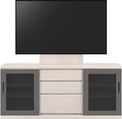 テレビボード（ローボード）、テレビボード（壁掛けパネルセット）(幅150cm・オークホワイト)