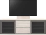 テレビボード（ローボード）、テレビボード（壁掛けパネルセット）(幅190cm・オークホワイト)
