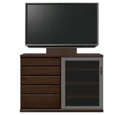 サイドボード（単体）、サイドボード（壁掛けパネルセット）(幅140cm・オークダーク)