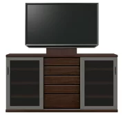 サイドボード（単体）、サイドボード（壁掛けパネルセット）(幅190cm・オークダーク)