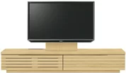 テレビボード（ローボード）、テレビボード（壁掛けパネルセット）(幅210cm・メイプル)