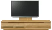 テレビボード（ローボード）、テレビボード（壁掛けパネルセット）(幅200cm・オークナチュラル)