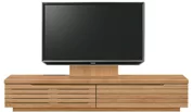 テレビボード（ローボード）、テレビボード（壁掛けパネルセット）(幅200cm/ブラックチェリー)