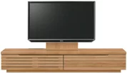 テレビボード（ローボード）、テレビボード（壁掛けパネルセット）(幅210cm/ブラックチェリー)