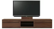 テレビボード（ローボード）、テレビボード（壁掛けパネルセット）(幅230cm・ウォールナット)