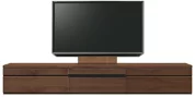 テレビボード（ローボード）、テレビボード（壁掛けパネルセット）(幅260cm・ウォールナット)