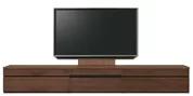 テレビボード（ローボード）、テレビボード（壁掛けパネルセット）(幅280cm・ウォールナット)