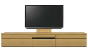 テレビボード（ローボード）、テレビボード（壁掛けパネルセット）(幅250cm・オークナチュラル)