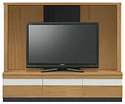 収納付きテレビボード（ハイタイプテレビ台）(幅180cm・オークナチュラル)