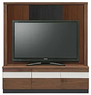 収納付きテレビボード（ハイタイプテレビ台）(幅140cm・ウォールナット)