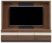 テレビボード（壁掛けパネルセット）、収納付きテレビボード（ハイタイプテレビ台）(幅180cm・ウォールナット)