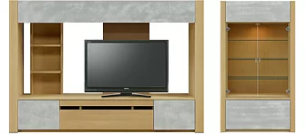 収納付き230TVボードと90キャビネット(WONA)