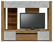 収納付きテレビボード（ハイタイプテレビ台）(幅200cm/オークナチュラル)