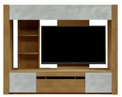 テレビボード（壁掛けパネルセット）、収納付きテレビボード（ハイタイプテレビ台）(幅200cm/オークナチュラル)