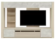 テレビボード（壁掛けパネルセット）、収納付きテレビボード（ハイタイプテレビ台）(幅230cm・オークホワイト)