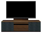 テレビボード（ローボード）、テレビボード（壁掛けパネルセット）(幅150cm・オークダーク)