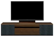 テレビボード（ローボード）、テレビボード（壁掛けパネルセット）(幅180cm・オークダーク)