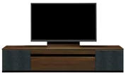 テレビボード（ローボード）、テレビボード（壁掛けパネルセット）(幅210cm/オークダーク)