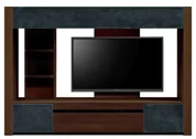 テレビボード（壁掛けパネルセット）、収納付きテレビボード（ハイタイプテレビ台）(幅230cm・オークダーク)