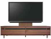 テレビボード（ローボード）、テレビボード（壁掛けパネルセット）(幅200cm・ウォールナット)