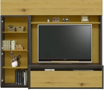収納付きテレビボード（ハイタイプテレビ台）(幅180cm/オークナチュラル)
