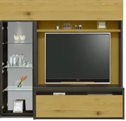 収納付きテレビボード（ハイタイプテレビ台）(幅180cm・オークナチュラル)