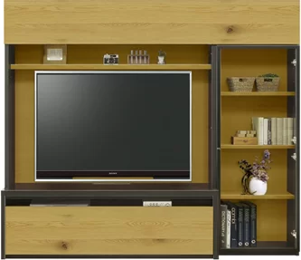 収納付きテレビボード（ハイタイプテレビ台）(幅180cm/オークナチュラル)