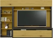 収納付きテレビボード（ハイタイプテレビ台）(幅210cm・オークナチュラル)