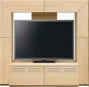 収納付きテレビボード（ハイタイプテレビ台）(幅200cm/メイプル)